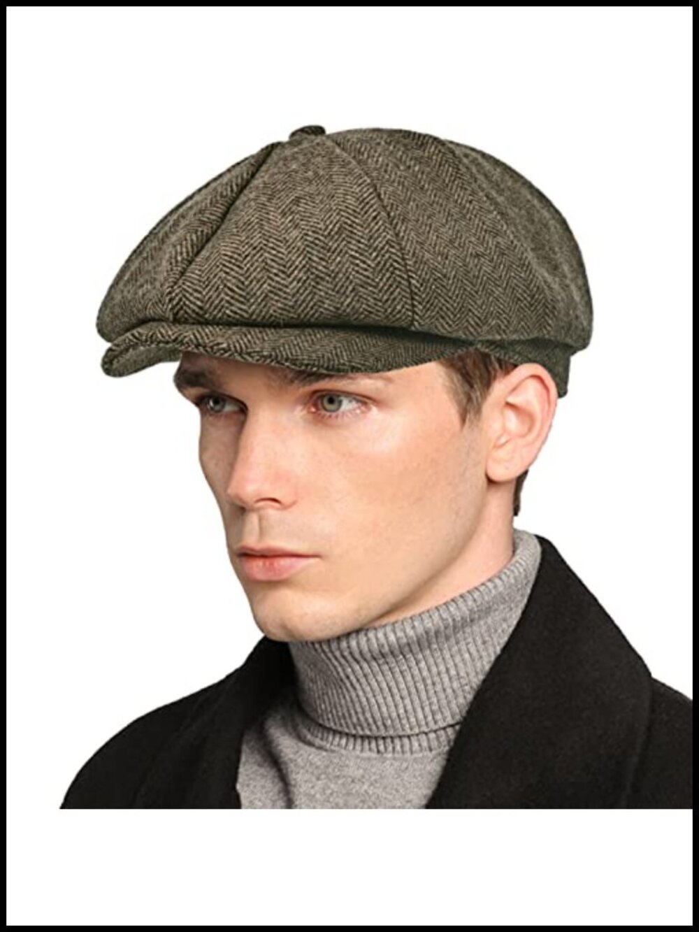 Wool Blend Tweed Newsboy Cap Gatsby Hat Ivy Cabbie Flat Golf Cap